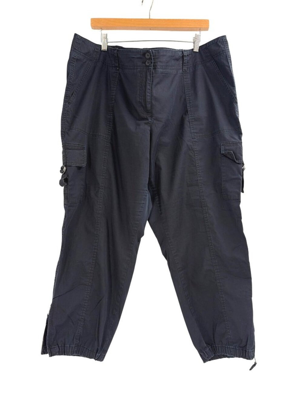 Talbots Signature Womens Plus Size 20W Cargo Pants Blue Casual Utility Casual